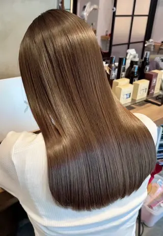 ロング カラー 似合う赤み消しカラー ＊こうき［恵比寿］のヘアスタイル