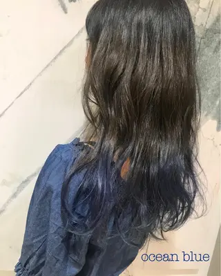ロング カラー ヘアアレンジ オリーブ透明感カラー 表参道/MIKUのヘアスタイル