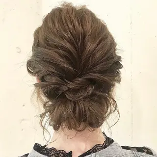 セミロング ヘアアレンジ スナコザワ レナのヘアスタイル