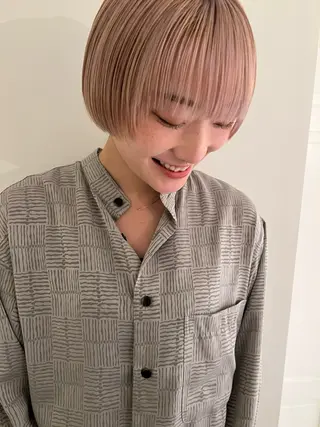 カラー ブリーチカラー🎀 韓国風/寺門美優のヘアスタイル