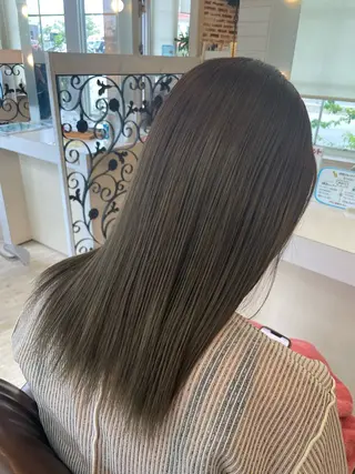 セミロング カラー 東恩納 誠のヘアスタイル