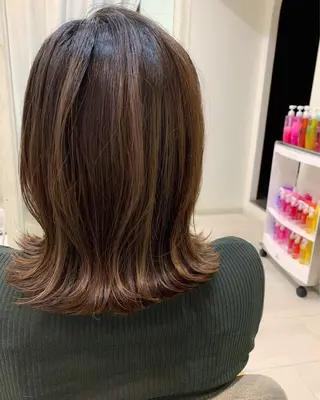 セミロング カラー ヘアアレンジ takebuchi harukaのヘアスタイル