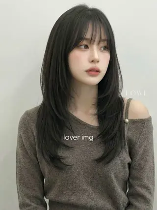 ロング カラー ヘアアレンジ ブリーチなし🤍透明 感カラーtakutoのヘアスタイル