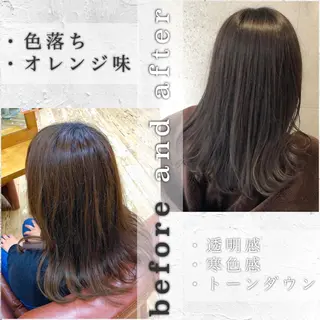 ミディアム カラー レイヤーカット/ 髪質改善✨山中優のヘアスタイル