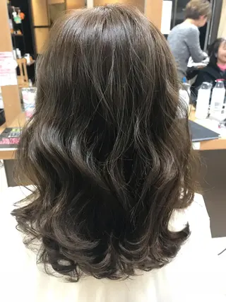 ミディアム カラー パーマ ヘアアレンジ メンズ キッズ ネイル マツエク・マツパ Lien 深井店のヘアスタイル