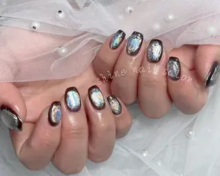 ネイル shineジェル& チップ長さだしのネイルデザイン