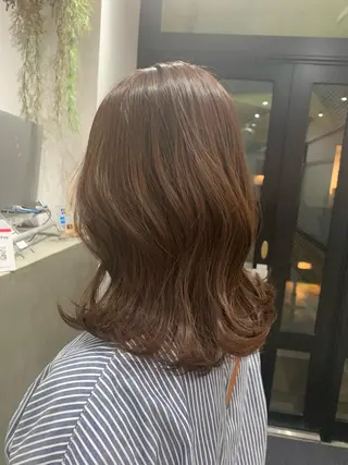 ミディアム カラー ヘアアレンジ kei🤎ベージュ /透明感カラー/博多のヘアスタイル