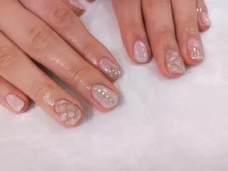 ネイル はばすみれ🎀ﾈｲﾙ 光ﾌｪｲｼｬﾙ ﾍｱのネイルデザイン