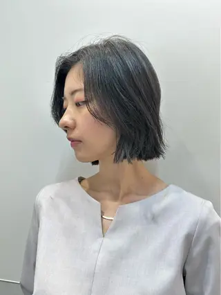 ショート カラー パーマ ヘアアレンジ メンズ キッズ ネイル マツエク・マツパ アイブロウ 切りっぱなしヘアボブ ミディアムヘアRYOのヘアスタイル