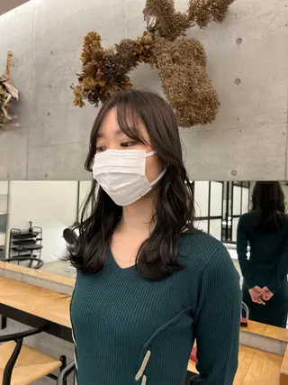 セミロング くせっ毛カット タツヤのヘアスタイル