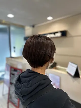 ショート クロスパーマ/うる艶 カラー/Kurumiのヘアスタイル