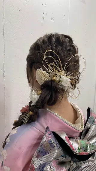 ロング カラー ヘアアレンジ 🍒ᩚ名駅/艶髪 縮毛矯正/あゆ🍒ᩚのヘアスタイル