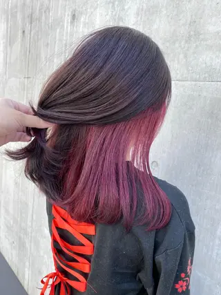 セミロング カラー ヘアアレンジ 境 健助のヘアスタイル