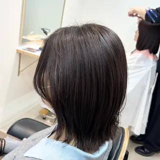 ミディアム ✨縮毛矯正/ ツヤ感カラー/うみ✨のヘアスタイル