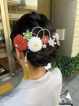 ヘアアレンジ ルナ|縮毛矯正 ×デザインカラー🥝のヘアスタイル