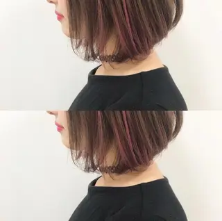 ミディアム カラー ヘアアレンジ 白髪ぼかしハイライト 茗荷谷駅徒歩2分のヘアスタイル