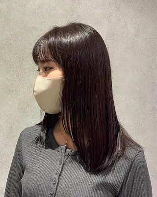 ミディアム yumemiレイヤー ‎✴︎ 透明感カラーのヘアスタイル