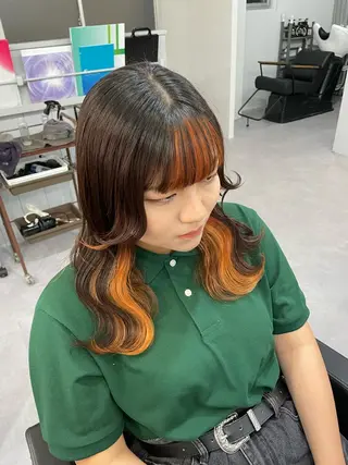 ロング カラー ヘアアレンジ Cielro/ダブル カラー/西田咲希のヘアスタイル