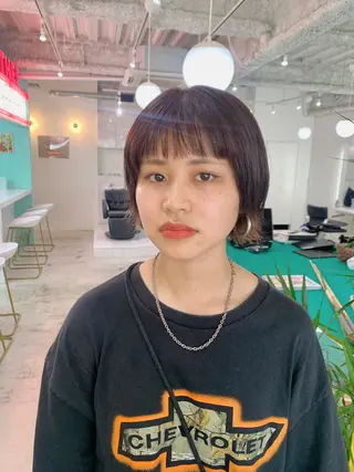 ショート カラー ヘアアレンジ 🧨ブリーチー×ボブ レイヤー💎じゅえるのヘアスタイル