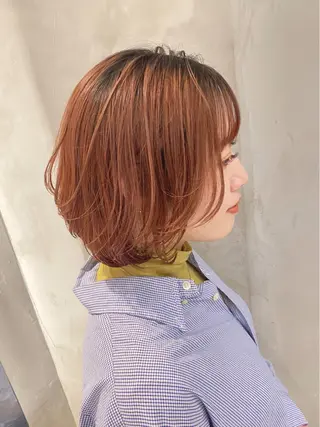 ショート カラー パーマ ヘアアレンジ 顔周りカット・相談 レイヤーも◎しずくのヘアスタイル