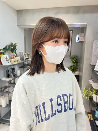 ミディアム 顔周りの垢抜けヘア 立山愛梨のヘアスタイル