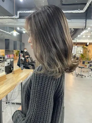 セミロング カラー Reb_keiji 👑小倉圭司のヘアスタイル