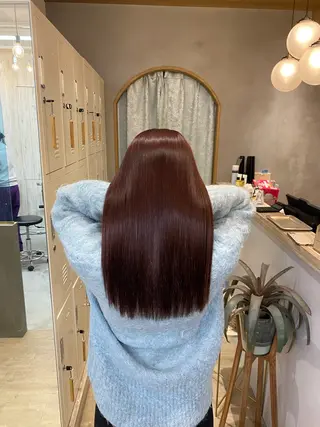 ロング レイヤーボブ縮毛矯正 韓国RINAのヘアスタイル