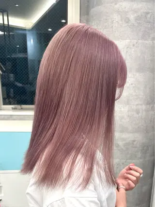 セミロング ♡似合わせハイトーン ♡maiのヘアスタイル