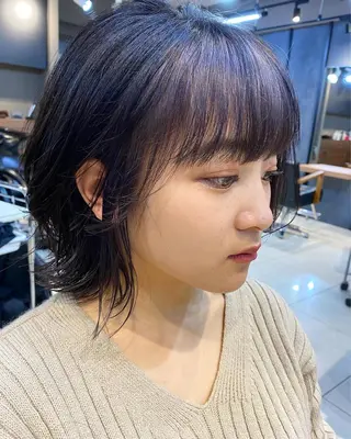 セミロング カラー ヘアアレンジ メンズ キッズ ネイル マツエク・マツパ 透明感カラー🤎 ゆりのヘアスタイル