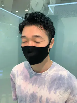 ショート パーマ メンズ 似合わせカラー/艶 髪質改善/ヨシザキのヘアスタイル