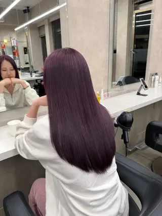 セミロング カラー ヘアアレンジ Over hair_ misakiのヘアスタイル