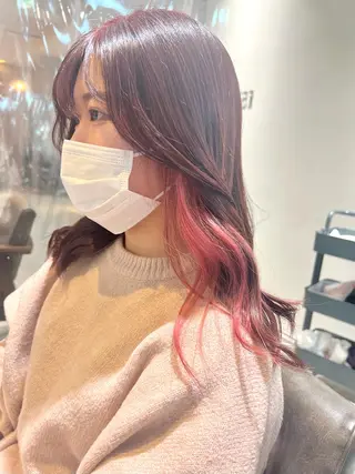 ロング カラー ヘアアレンジ ネイル 🌈インナーカラー ‘ショウマ’🌈のヘアスタイル