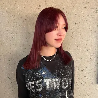 ミディアム カラー 平尾/薬院*北谷治子 *艶髪レイヤーカットのヘアスタイル