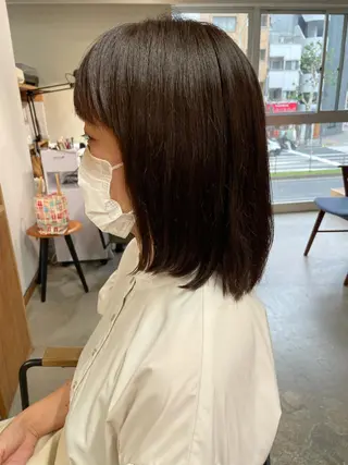 ミディアム 暖色ボブ 🍊rikakoのヘアスタイル