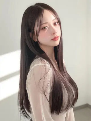 ロング 酸性ストレート/ 髪質改善/イソヤトモのヘアスタイル