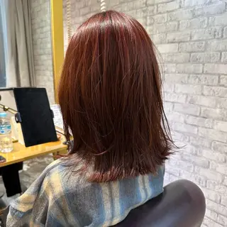 セミロング カラー Saki💛心斎橋 レイヤー/艶髪のヘアスタイル