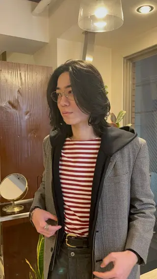 ミディアム ヘアアレンジ メンズ 逢坂 智也のヘアスタイル