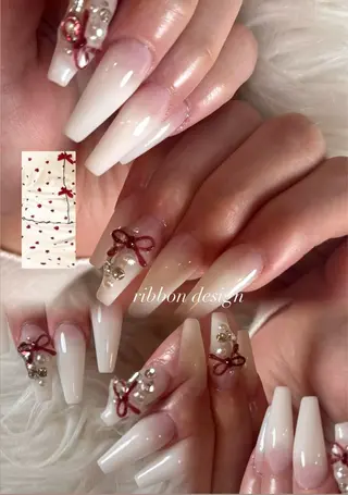 ロング LaLa Peach 崎原のネイルデザイン