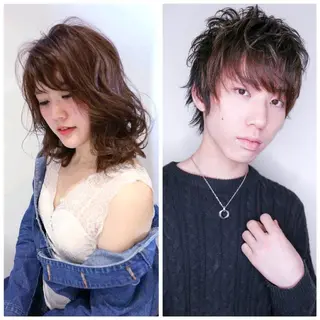 カラー ヘアアレンジ メンズ セミロング ブリーチ/ヘアケア/ 艶髪/イギチハルのヘアスタイル