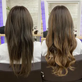 ロング カラー ヘアアレンジ アイブロウ LAVENDIA 初音のヘアスタイル