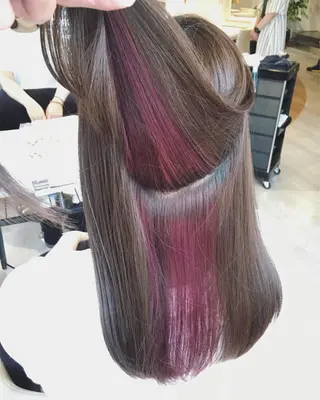 セミロング カラー 金子 富士のヘアスタイル