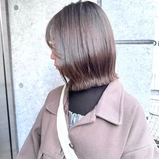 ミディアム カラー 癖毛救済✂️ボブ /髪質改善ストレートのヘアスタイル