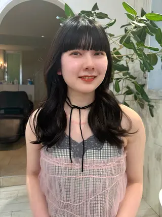 セミロング カラー 韓国ヘア 🎀華澄のヘアスタイル