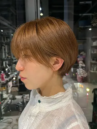 ショート カラー うる艶カラー/恵比寿 ベージュ/丸山陽平のヘアスタイル