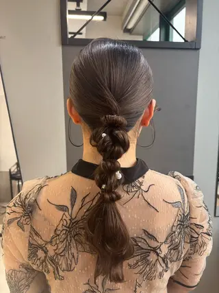 ロング ブリーチなしWカラー ヘアセット菜希のヘアスタイル