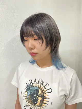 ミディアム カラー エクステ ハイトーン 💭黒崎ハルカのヘアスタイル
