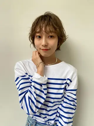 カラー ショート パーマ CEINE【セーヌ】 三軒茶屋のヘアスタイル
