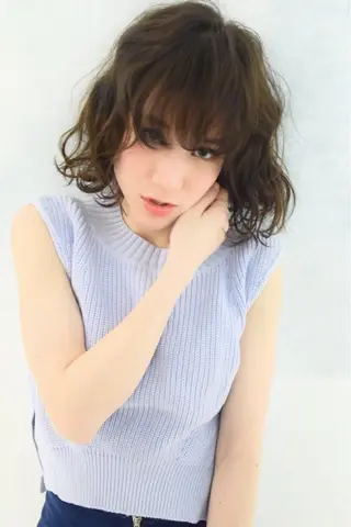 ミディアム カラー パーマ ヘアアレンジ メンズ キッズ ネイル マツエク・マツパ EnBlesS西宮 マンツーマン神道有基のヘアスタイル
