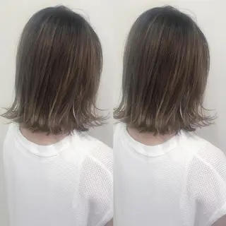ミディアム カラー 心斎橋韓国ボブ 好原良真のヘアスタイル