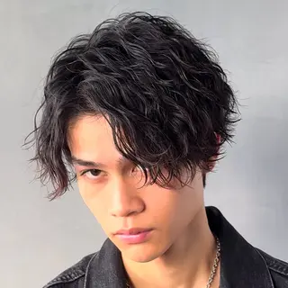 ミディアム パーマ ヘアアレンジ メンズ fifth 石川 凪のヘアスタイル